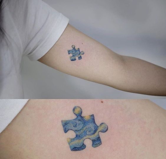 tatouage puzzle frère et soeur