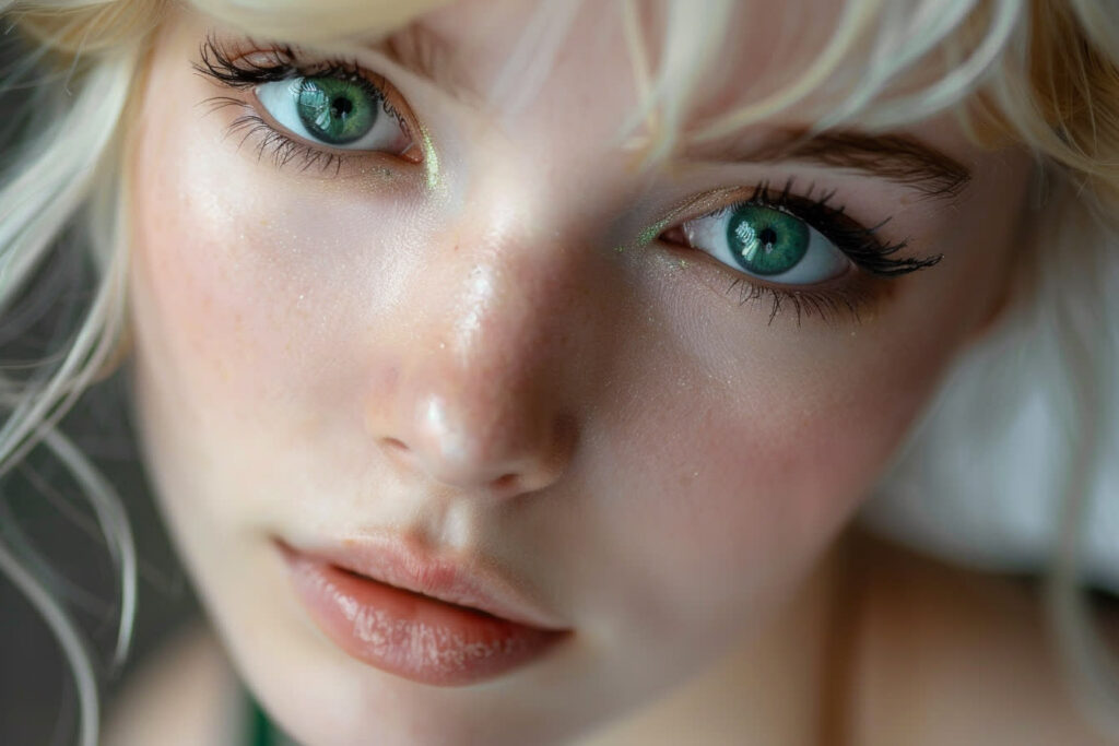 yeux verts femme