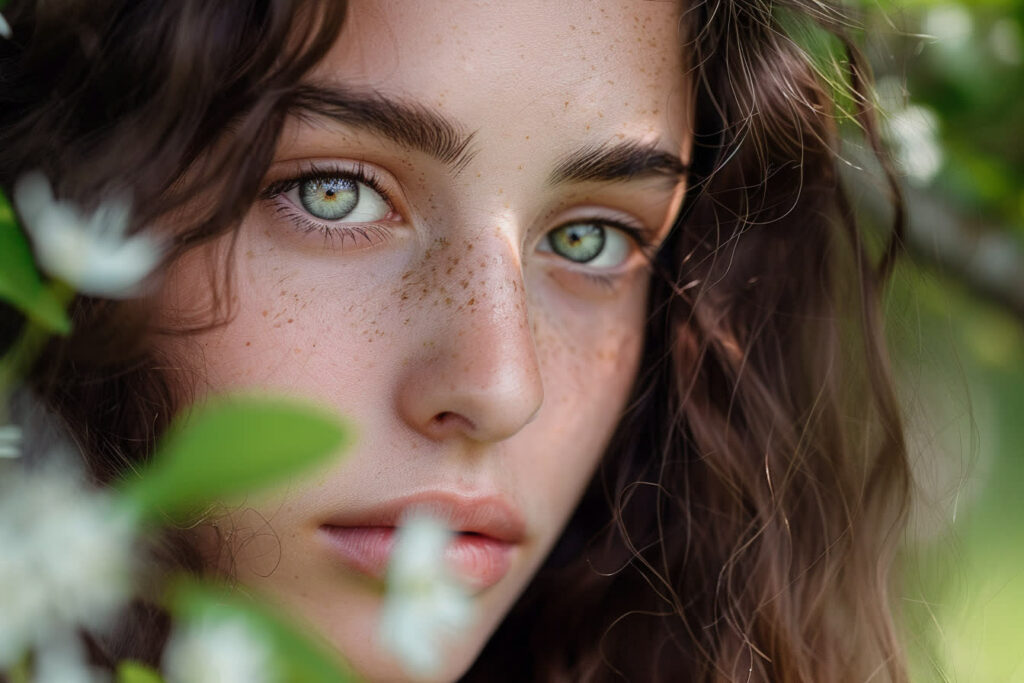 yeux verts femme
