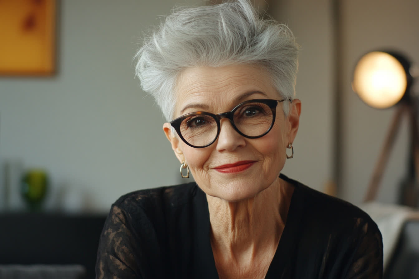 Coupe De Cheveux Femme 70 Ans Avec Lunettes 2024 Les plus belles coiffures pour femme de 70 ans avec lunettes 🌹