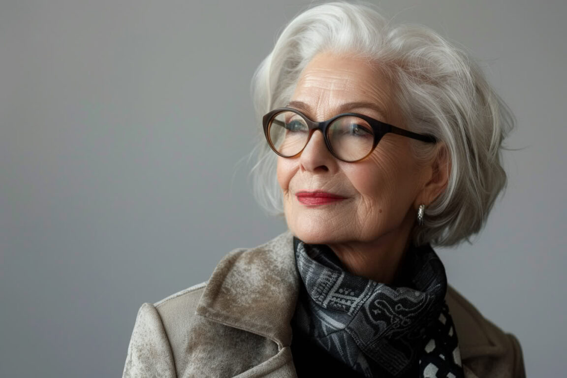 Les plus belles coiffures pour femme de 70 ans avec lunettes 🌹
