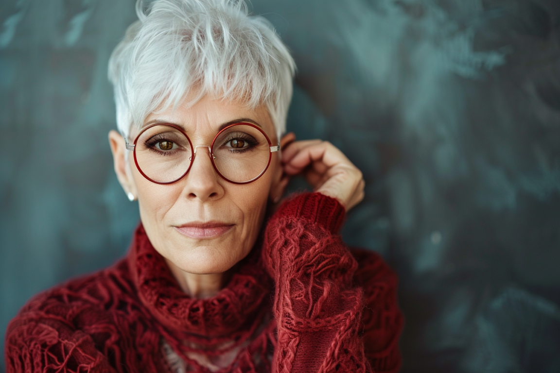 Les plus belles coiffures pour femme de 70 ans avec lunettes 🌹