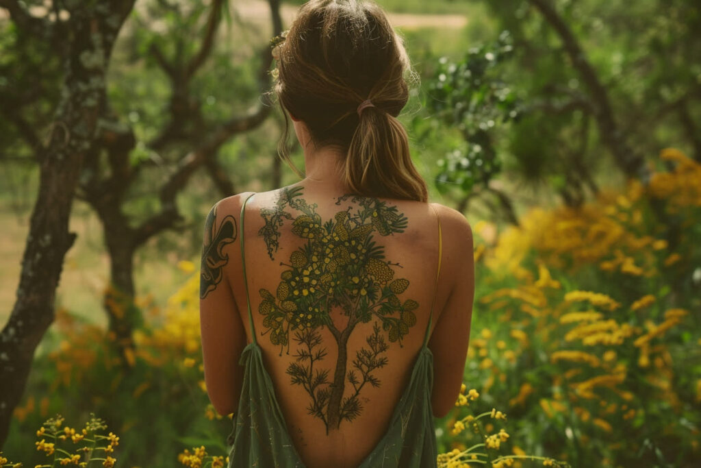 tatouage dos femme