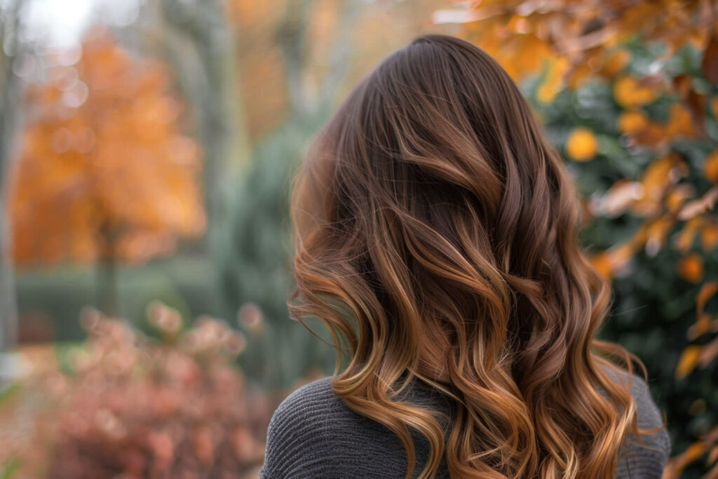 mèche caramel sur brune