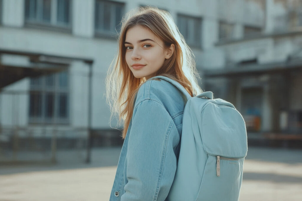 sac de cours étudiante