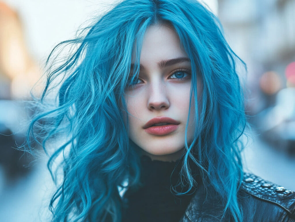 cheveux bleu