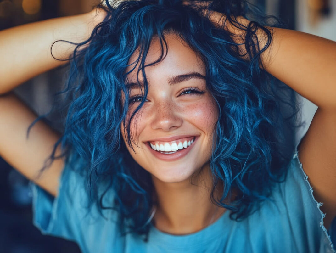 cheveux bleu