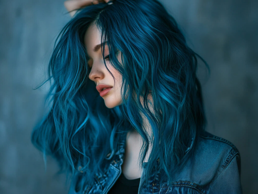 cheveux bleu