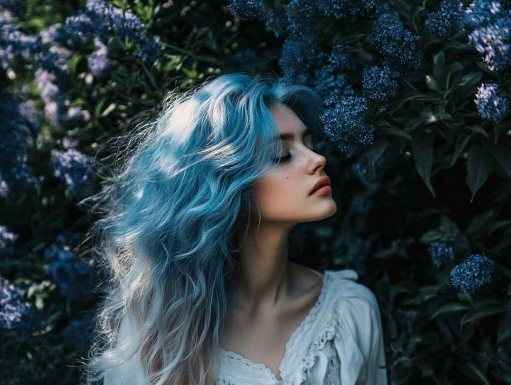 cheveux bleu