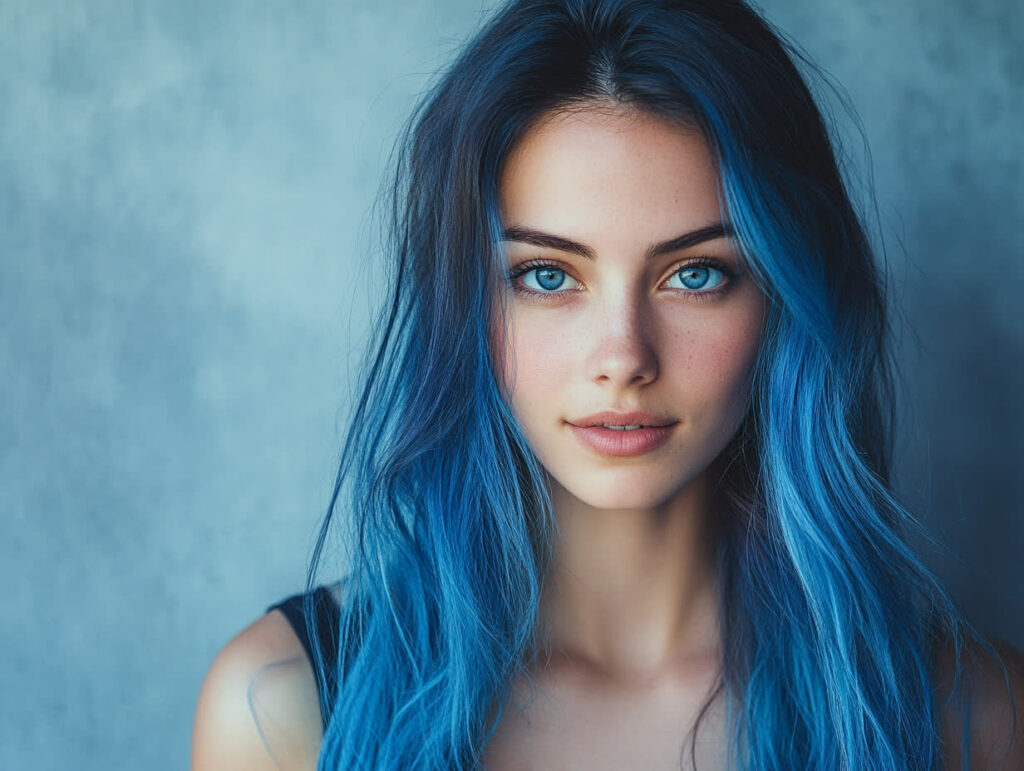 cheveux bleu