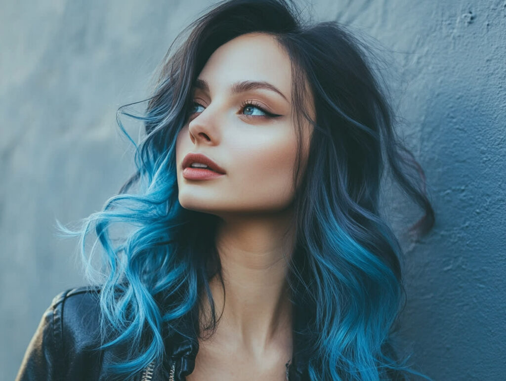 cheveux bleu