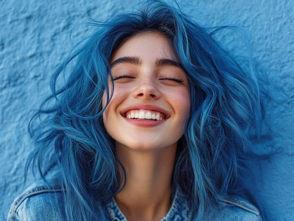 cheveux bleu