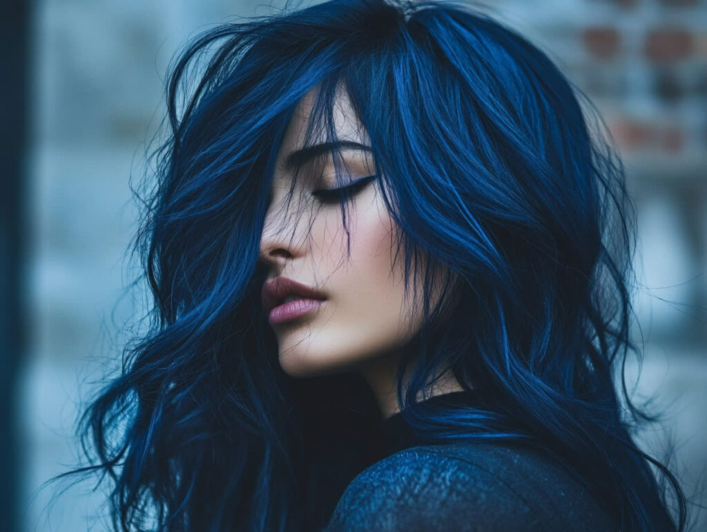 cheveux bleu