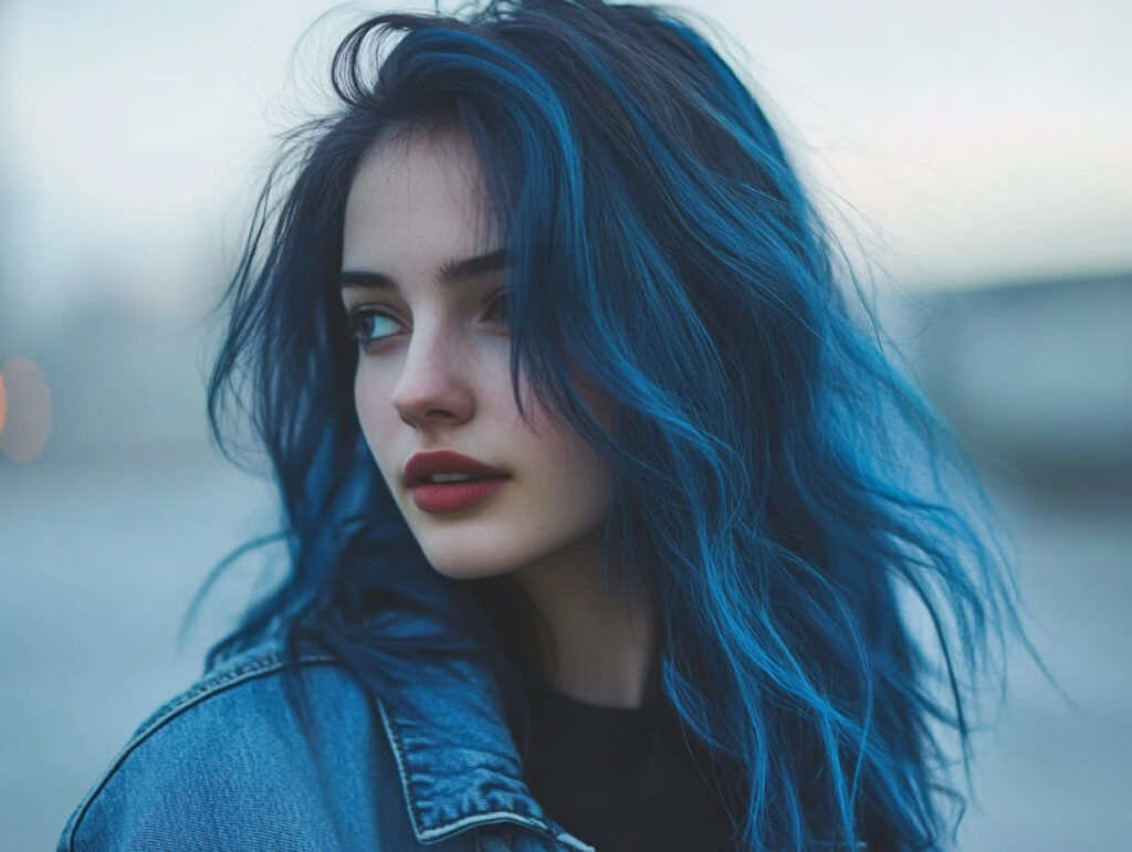 cheveux bleu