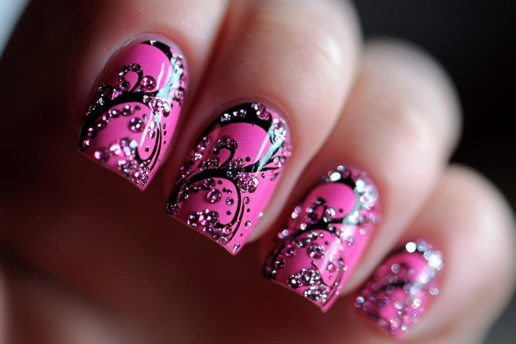 nail art rose