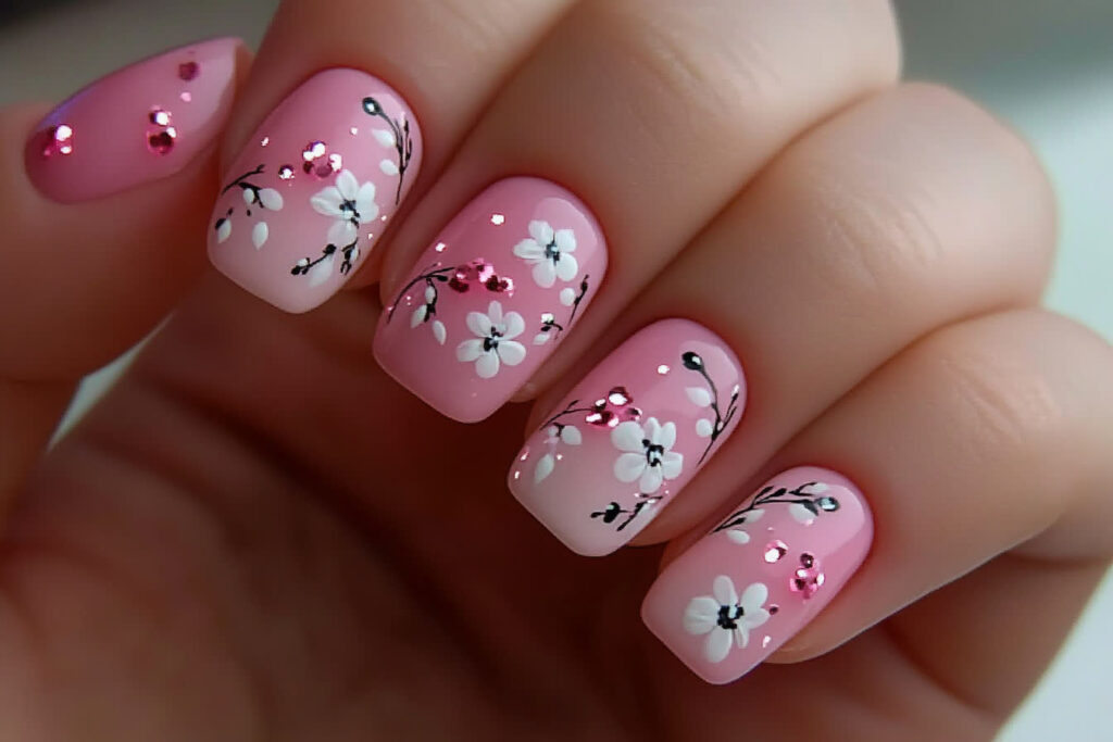 nail art rose