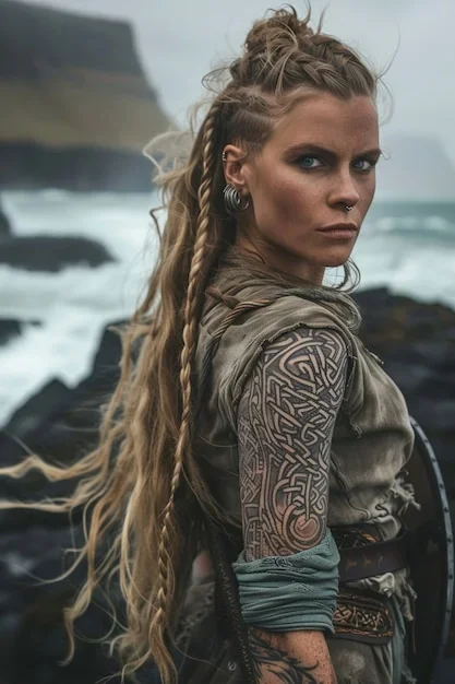 guerrière coiffure viking femme
